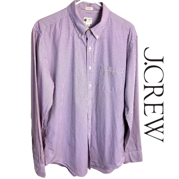 J. Crew Other - J.Crew Men’s Thin Striped Button Front & Cuffs Casual Shirt Sz L